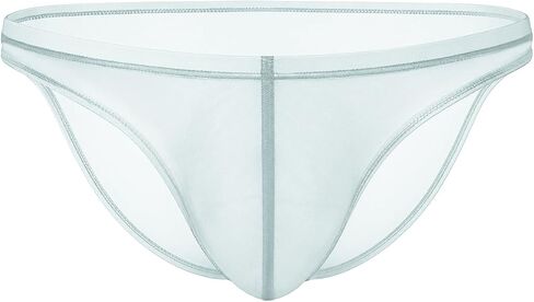 Men's Sexy See-through Bikini Briefs Low Rise Ice Silk Sheer Ultra Thin Soft Bulge Pouch Underwear in Saudi Arabia