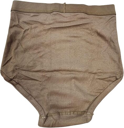 Made in USA 3 Pair Men's Cotton Briefs Size 34 (Color Brown) Genuine Military Issue Item in Kuwait