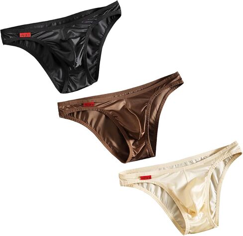 TAPUU Mens Satin Bikini Briefs Underwear Ice Silk in Saudi Arabia