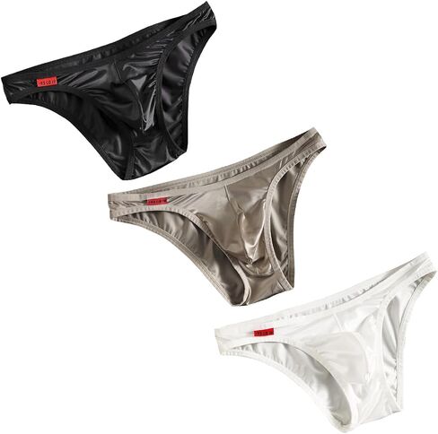 TAPUU Mens Satin Bikini Briefs Underwear Ice Silk in Saudi Arabia