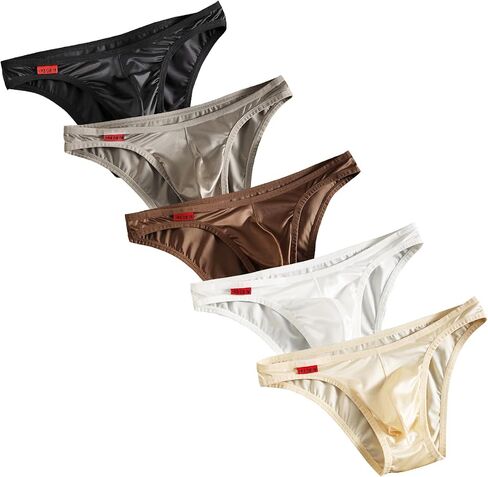 TAPUU Mens Satin Bikini Briefs Underwear Ice Silk in Saudi Arabia