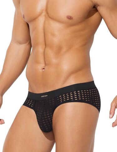 Casey Kevin Men's Mesh Briefs Breathable See Through Fishnet Underwear Low Rise Sexy Panties for Men in Saudi Arabia