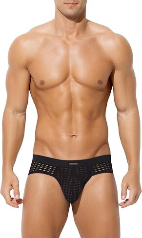 Casey Kevin Men's Mesh Briefs Breathable See Through Fishnet Underwear Low Rise Sexy Panties for Men in Saudi Arabia