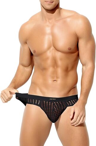 Casey Kevin Men's Mesh Briefs Breathable See Through Fishnet Underwear Low Rise Sexy Panties for Men in Saudi Arabia
