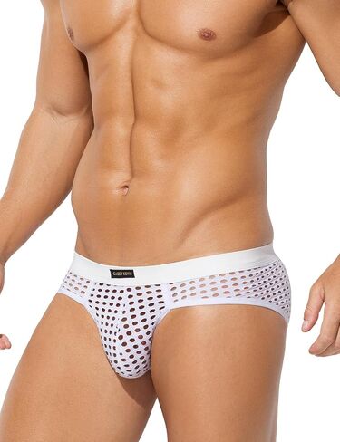 Casey Kevin Men's Mesh Briefs Breathable See Through Fishnet Underwear Low Rise Sexy Panties for Men in Saudi Arabia