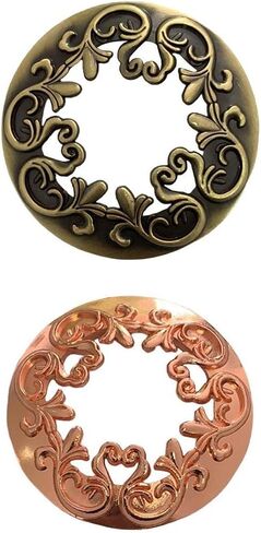 Yajuyi 2 Pieces Candle Lid Topper Candle Accessories Candle Shades Candle Sleeves Vintage Zinc Alloy Helps Candles Evenly Suitable for Home Decoration, Copper Rose Gold, 6.8CM in Saudi Arabia