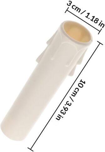 Ipetboom 15pcs Plastic Candle Drip Protectors for Chandeliers, White 30x100mm Candle Socket Covers, Drip Sleeve Tubes for Candelabra Light Fixtures in Home Décor in Kuwait