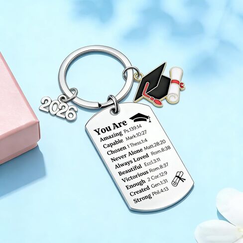 2026 Graduation Gift for Her Him Girls Boys, Class of 2026 Keychain Graduation Gifts for College Middle High School Graduates Daughter Son Inspirational Religious Christian Gift for Women Men in Saudi Arabia