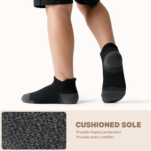 12 Pairs Boys Socks With Cushioned Sole Boys Ankle Socks for 4-6 6-8 8-10 Years Old Kids Athletic Socks Black in Saudi Arabia