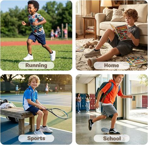 12 Pairs Boys Socks With Cushioned Sole Boys Ankle Socks for 4-6 6-8 8-10 Years Old Kids Athletic Socks Black in Saudi Arabia