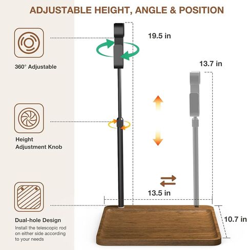 CPAP Hose Holder, Bedside CPAP Hose Hanger with Adjustable Height and Angle Hook for CPAP Mask & Hose, Retractable Holder Keep CPAP Accessories Tidy, Enhances Sleep Quality in Kuwait