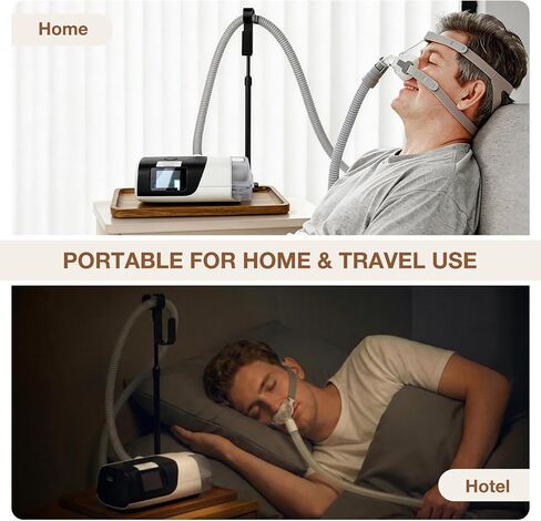 CPAP Hose Holder, Bedside CPAP Hose Hanger with Adjustable Height and Angle Hook for CPAP Mask & Hose, Retractable Holder Keep CPAP Accessories Tidy, Enhances Sleep Quality in Kuwait