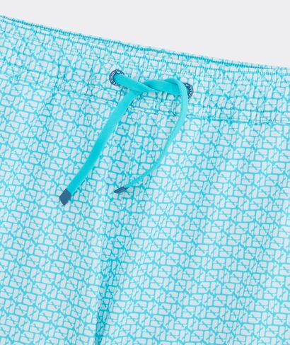 vineyard vines Boys' Printed Piped Chappy Swim Trunks, Puzzle Turq, M in Kuwait