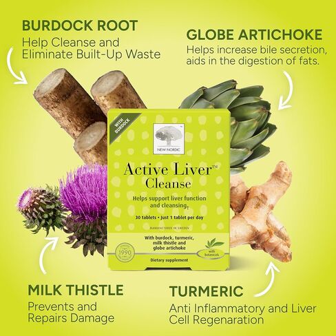 NEW NORDIC Active Liver Cleanse 30 Day Supply, Cleansing Support, 30 Tablets (Pack of 1) in Kuwait