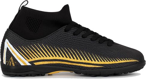 ALLKNIT Men's Soccer Shoes High-Tops Lace-Up Non-Slip Spikes Indoor Football Futsal TF Turf Cleats in Kuwait