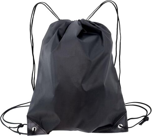 BlingKingdom 2 Pack Drawstring Backpack Bags Sturdy Gym Bag Sports Cinch Sack String Lightweight Backpack PE Storage Bags for Swimming, Travel, Beach, Holiday (Black) in Kuwait