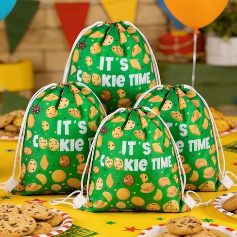 12 Pcs Troop Member Cookie Drawstring Backpacks Bulk String Bag Cinch Sack Pack Storage Knapsack Polyester Cookie Party Gift Bags Sports Drawstring Bags for Camping Troop Prize in Kuwait
