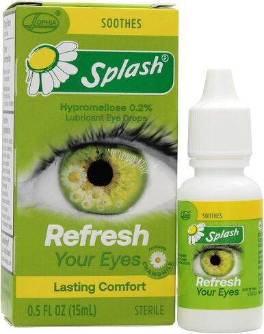 Splash Refresh Soothing Eyes Drops for Tired Eyes, Contains Chamomile, Daily Use 0.5 Fl Oz Bottle (Pack of 1) in Kuwait