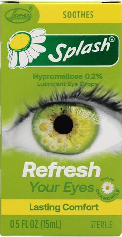 Splash Refresh Soothing Eyes Drops for Tired Eyes, Contains Chamomile, Daily Use 0.5 Fl Oz Bottle (Pack of 1) in Kuwait