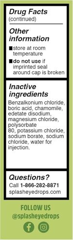 Splash Refresh Soothing Eyes Drops for Tired Eyes, Contains Chamomile, Daily Use 0.5 Fl Oz Bottle (Pack of 1) in Kuwait