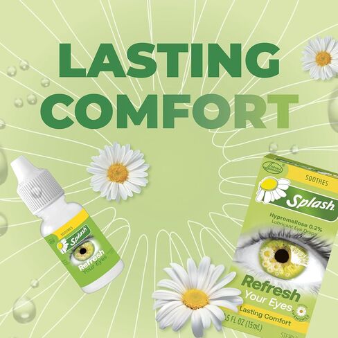 Splash Refresh Soothing Eyes Drops for Tired Eyes, Contains Chamomile, Daily Use 0.5 Fl Oz Bottle (Pack of 1) in Kuwait