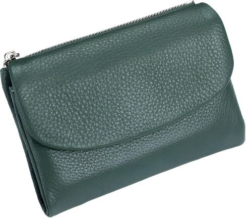 Genuine Leather Wallet for Women, Slim RFID Clutch with Coin Pocket, Soft Pebble Short Card Holder ID Case 5.3in (Black) in Saudi Arabia