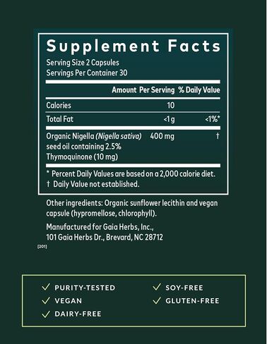 Gaia Herbs Oil of Oregano Immune & Antioxidant Support*, 60 Vegan Liquid Phyto-Caps Black Seed Oil Lung, Respiratory & Antioxidant Support*, 60 Vegan Liquid Phyto-Caps -Bundle (Pack of 2) in Saudi Arabia
