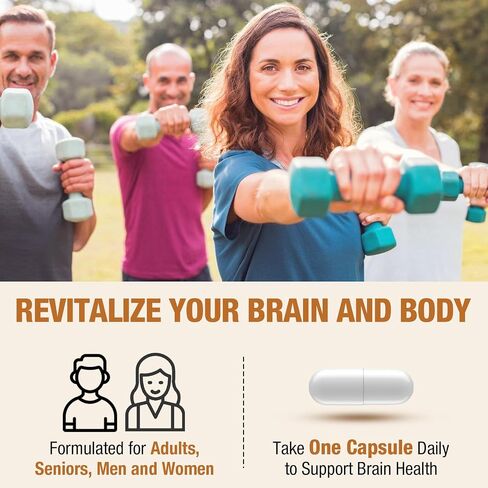 Liposomal Brain Supplements for Memory and Focus - Plasmalogen with Curcumin & Vitamin E for Better Absorption- Suitable for Seniors,Adult Men & Women Cognitive Health,High Potency 60 Servings in Kuwait