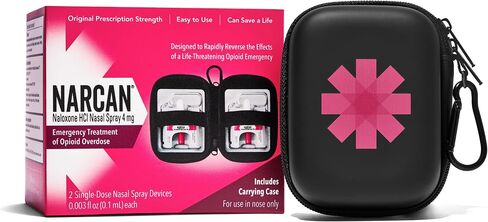 NARCAN Nasal Spray 4 mg with Carrying Case, Emergency Treatment of Opioid Overdose, 2 Single-Dose Devices in Saudi Arabia