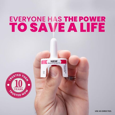 NARCAN Nasal Spray 4 mg with Carrying Case, Emergency Treatment of Opioid Overdose, 2 Single-Dose Devices in Saudi Arabia