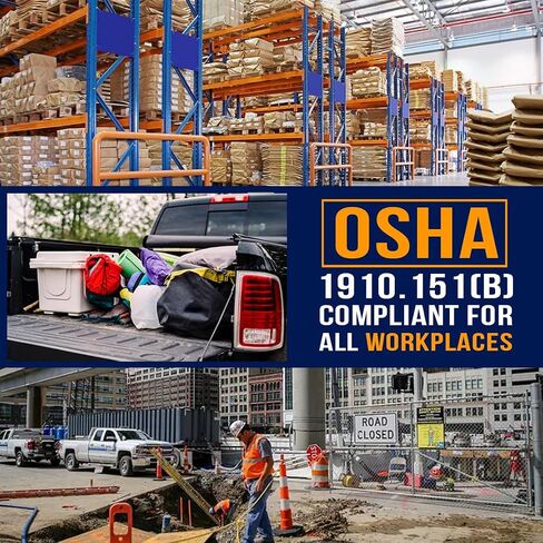 طقم إسعافات أولية معدنية من EVERLIT 185 قطعة للمقاولين، موقع البناء، متوافق مع OSHA، ورشة العمل، الأعمال التجارية، شاحنة تجارية DOT، صندوق تثبيت على الحائط، متعدد الأغراض in Kuwait