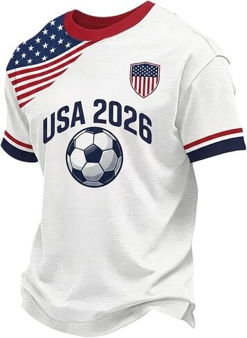 قمصان رجالية الولايات المتحدة الأمريكية لكرة القدم 2026 جيرسي الوطنية الأمريكية العلم وكرة القدم كرة القدم تي شيرت لعبة يوم مباراة الموسم المحملة الأعلى in Saudi Arabia