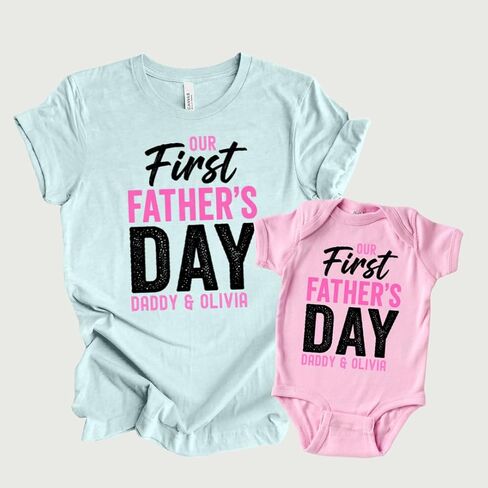First Fathers Day Shirt Dad and Baby Matching Outfit Our First Fathers Day Daddy and Me Set New Dad Gift from Daughter 2026 Multicolor in Kuwait