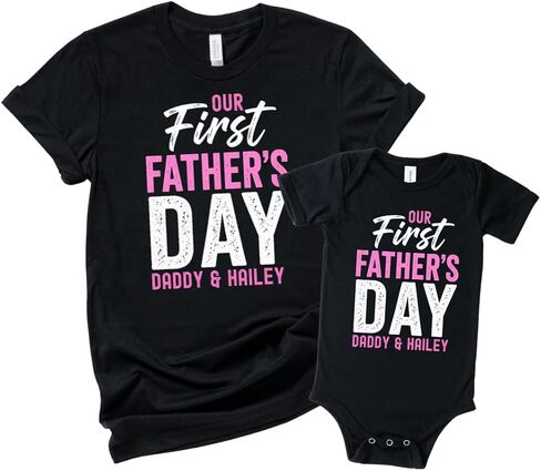 First Fathers Day Shirt Dad and Baby Matching Outfit Our First Fathers Day Daddy and Me Set New Dad Gift from Daughter 2026 Multicolor in Kuwait