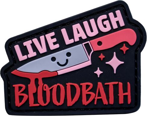 رقعة الروح المعنوية من مادة PVC من Live Laugh Bloodbath - تصميم تكتيكي فكاهي داكن مع دعامة خطافية in Kuwait