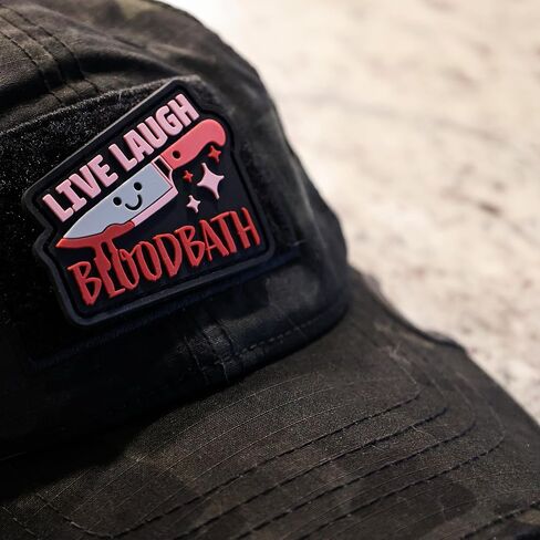 رقعة الروح المعنوية من مادة PVC من Live Laugh Bloodbath - تصميم تكتيكي فكاهي داكن مع دعامة خطافية in Kuwait