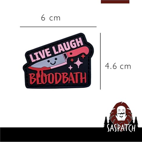 رقعة الروح المعنوية من مادة PVC من Live Laugh Bloodbath - تصميم تكتيكي فكاهي داكن مع دعامة خطافية in Kuwait