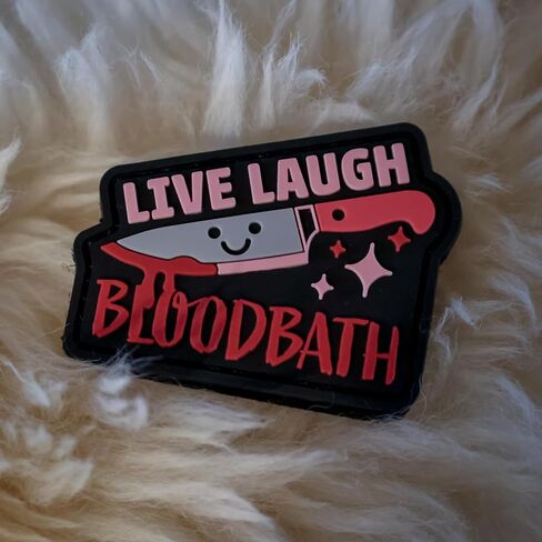 رقعة الروح المعنوية من مادة PVC من Live Laugh Bloodbath - تصميم تكتيكي فكاهي داكن مع دعامة خطافية in Kuwait