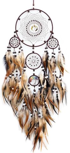 Dream Catchers for Adults,Large Dream Catchers for Bedroom,Brown Boho Dream Catcher Wall Decor Tree of Life Suncatcher Hanging Decoration Festival in Saudi Arabia