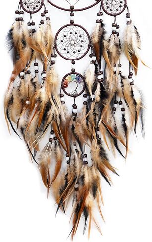 Dream Catchers for Adults,Large Dream Catchers for Bedroom,Brown Boho Dream Catcher Wall Decor Tree of Life Suncatcher Hanging Decoration Festival in Saudi Arabia