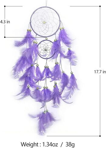 Purple Dream Catcher, Dreamcatcher for Girls,Handmade Feather Mobile Wall Decor Hanging for Girl Women Bedroom Dorm Room Decorations Home Ornament Birthday Festival Craft Gift in Saudi Arabia