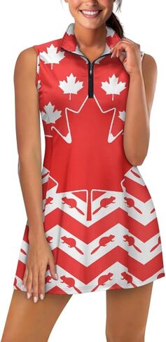 American Design Golf Dress Tennis Outfits for Women, Tennis Golf Dresses with Built in Shorts and Pockets in Kuwait