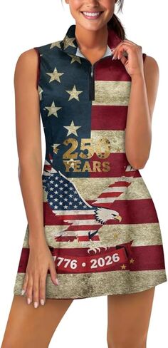 American Design Golf Dress Tennis Outfits for Women, Tennis Golf Dresses with Built in Shorts and Pockets in Saudi Arabia