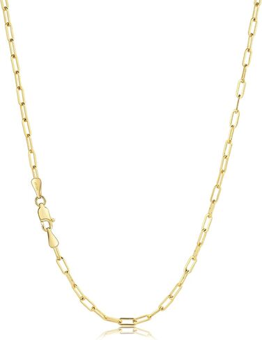 NOKMIT 14K Gold Filled Paperclip Necklace for Women Men, 3mm/4mm/5mm Rectangular Paper Clip Link Chain, 16-24 Inches, Hypoallergenic, Non-Tarnish, Dainty Unisex Jewelry, Cadenas de Oro 14K para Mujer in Saudi Arabia