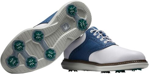 FootJoy FJ Traditions Previous Season 57901 Sz 10.5 (EU 44) Narrow Golf Shoe Men White/Navy/Grey in Kuwait