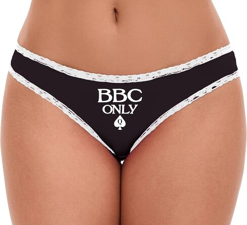 Knaughty Knickers BBC Only - Queen Of Spades Black and White Bikini Panties Adult Flirty Fun in Kuwait