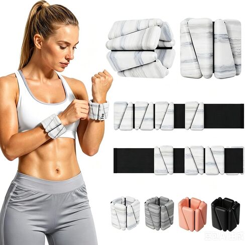 T98 Wrist & Ankle Weights for Women Men, Wearable Wrist Weights Set of 2(1Lbs Each), Adjustable Arm Leg Bracelet Weights for Strength Training, Aerobics, Barre, Suit for Home Outdoor Workout in Saudi Arabia