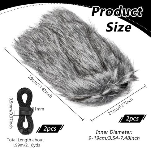 NBEADS Faux Fur Fuzzy Leg Warmers, Women's Furry Boot Covers with Strap Warm Fur Boot Cuffs Medieval Fuzzy Leg Warmers for Women Viking Costume Halloween Cosplay Accessory Gray in Kuwait