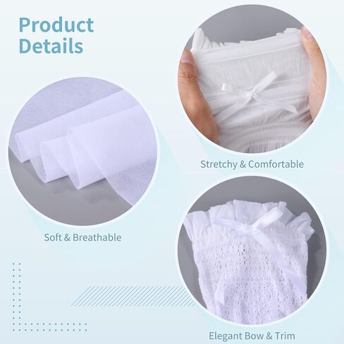 3 Pairs Oktoberfest Socks for Women, White Knee High Socks with Bow Ruffle Trim, Skin-Friendly Stretchy Nylon Long Socks for Dirndl Beer Festival Costumes Themed Party Outfits Lolita in Kuwait