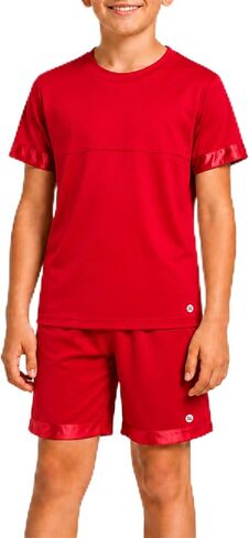 RBX Boys Short Set - 2 Piece Active Performance Short Sleeve Athletic Shirt and Basketball Shorts with Elastic Waistband in Kuwait